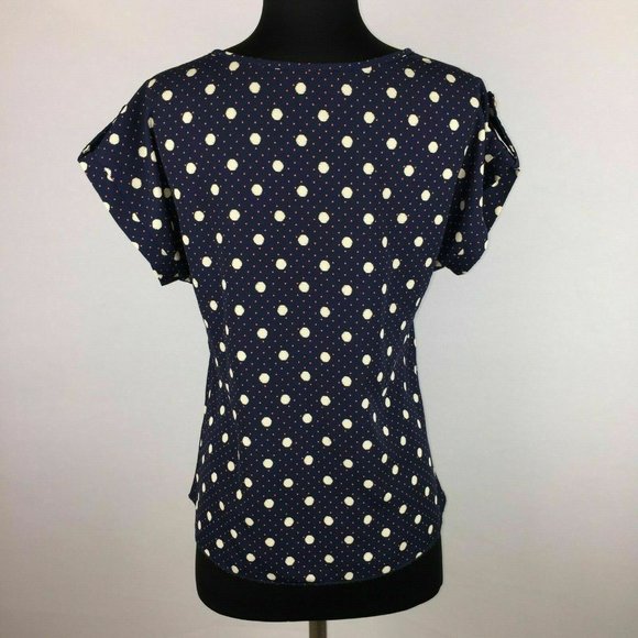 Poema S Polka Dot Patterned Blouse Sleeve Accents - Picture 8 of 12